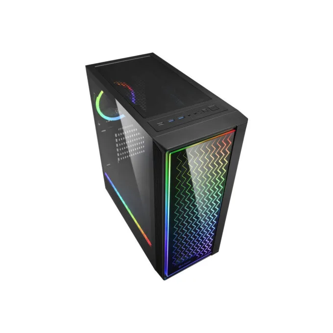 Sharkoon RGB LIT 200 - Mid Tower PC Case - Black, RGB Front Fans, ATX/mATX/Mini-ITX, 350mm GPU — image 4