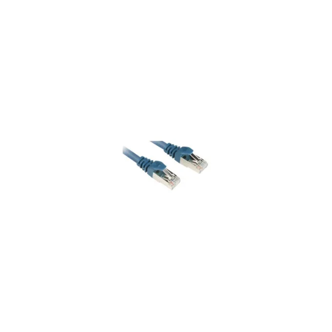 Sharkoon RJ45 Ethernet Cable - Cat6 S/FTP (S-STP) - 1.5m, Blue, Gold-Plated RJ45 — image 1