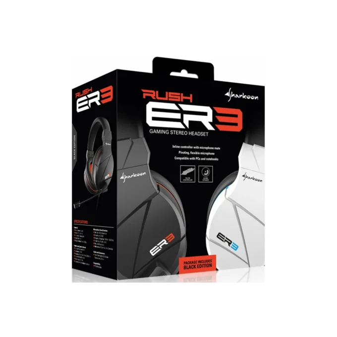 Sharkoon Rush ER3 White Gaming Headset - 3.5mm Wired — image 3