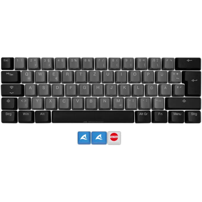 Sharkoon SKILLER SAC20 S4 - 62-Piece Keycap Set for SKILLER SGK50 S4 - Black, German QWERTZ — image 1