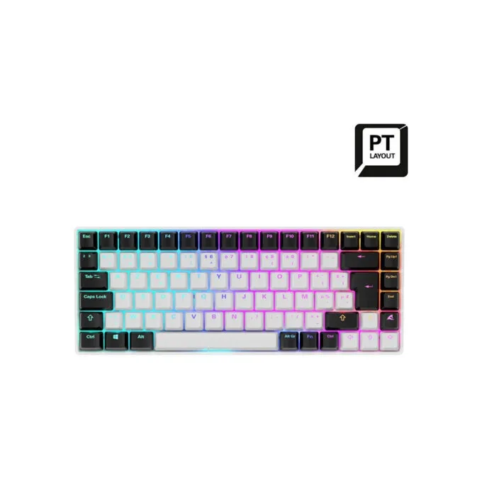 Sharkoon SKILLER SGK50 S3 - 75% White Gaming Keyboard, Gateron Yellow Linear, PT Layout, USB-C, RGB, 256KB — image 1