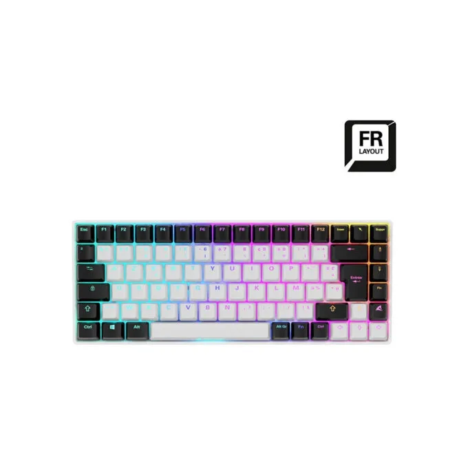 Sharkoon SKILLER SGK50 S3 - FR-AZERTY, 75% 85-key Mechanical Keyboard, Gateron Yellow, RGB, USB, White — image 1