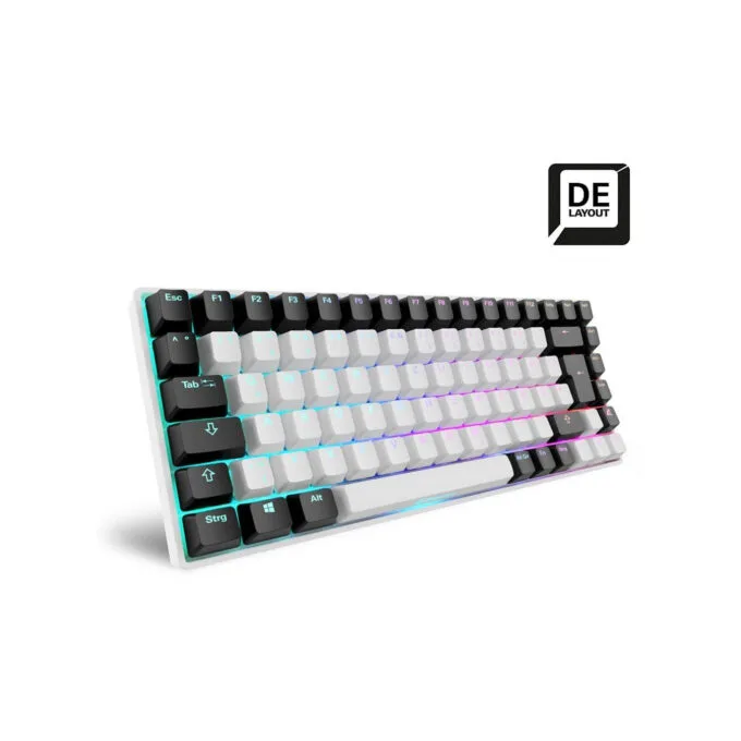 Sharkoon SKILLER SGK50 S3 - White 75% Mechanical Keyboard, Gateron Yellow, RGB LED, USB-C — image 2