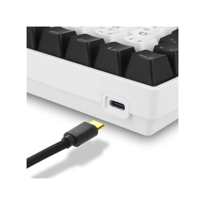 Sharkoon SKILLER SGK50 S3 - White 75% Mechanical Keyboard, Gateron Yellow, RGB LED, USB-C — image 7
