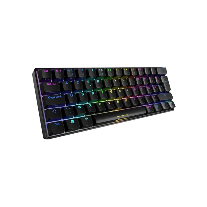 Sharkoon SKILLER SGK50 S4 - 60% Mechanical Gaming Keyboard, Kailh Red, French AZERTY, Black, RGB, USB-C, 32KB — image 3
