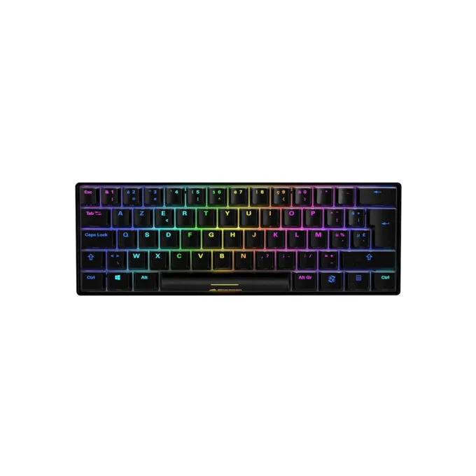 Sharkoon SKILLER SGK50 S4 - 60% Mechanical Gaming Keyboard, Kailh Red, French AZERTY, Black, RGB, USB-C, 32KB — image 1