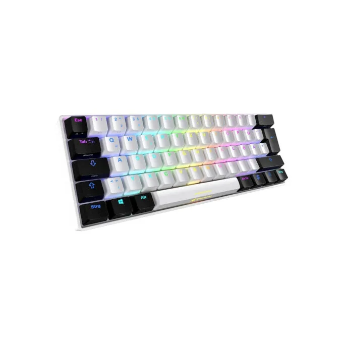 Sharkoon SKILLER SGK50 S4 - 60% Mechanical Gaming Keyboard - White, German QWERTZ, Kailh Red, RGB, 32KB — image 3