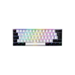 Sharkoon SKILLER SGK50 S4 - 60% Portuguese QWERTY Mechanical Keyboard - White, Kailh Red, RGB, RF + USB-C