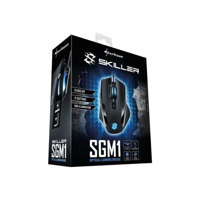 Sharkoon Skiller SGM1 Gaming Mouse - Wired, Right-Hand, 12 Buttons, 10800 DPI, Black — image 7