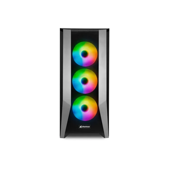 Sharkoon TG7M RGB Mid-Tower PC Case - Black, E-ATX/ATX/mATX/Mini-ITX, Tempered Glass, ARGB Fans, USB-C — image 2