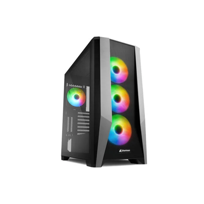 Sharkoon TG7M RGB Mid-Tower PC Case - Black, E-ATX/ATX/mATX/Mini-ITX, Tempered Glass, ARGB Fans, USB-C — image 1