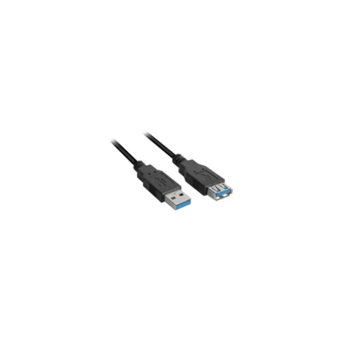 Sharkoon USB 3.0 A-to-A Extension Cable - 1.0 m - Black - USB 3.2 Gen 1 (5 Gbps) Male to Female — image 1