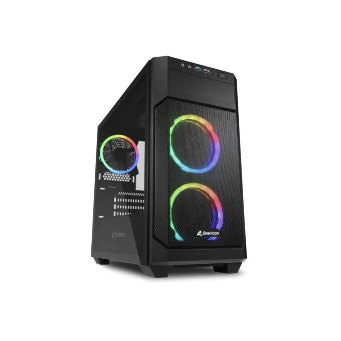 Sharkoon V1000 RGB - Mini Micro-ATX Case - Black, RGB Fans, 240mm Front Radiator — image 1