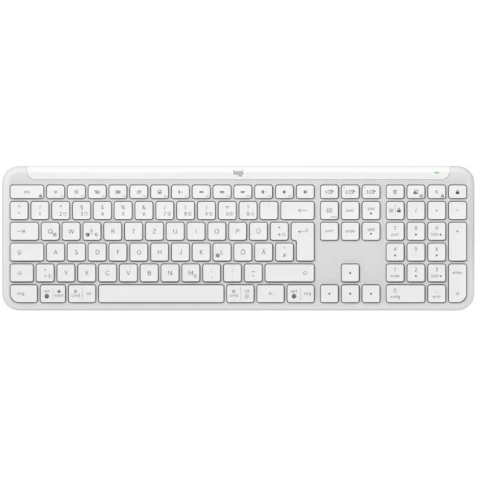 SIGNATURE SLIM WIRELESS K950 - K950 - White, Full-size (100%), 2.4 GHz + Bluetooth, Scissor key switch — image 1