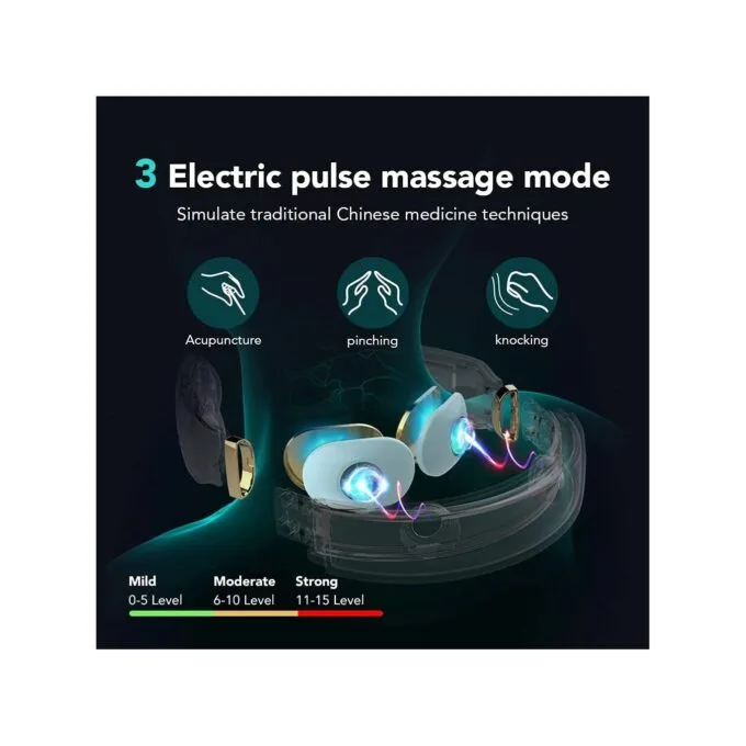 SKG Neck Massager - 4098E - Pulse-Heat-Remote-3xModes — image 4