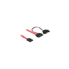 Slim SATA 13-Pin to 7-Pin + 15 Pin Adapter Cable - 13-Pin to 7-Pin + 15 Pin