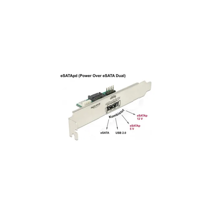 Slotblech 1 x eSATApd 5 V 12 V, Slotblende — image 3