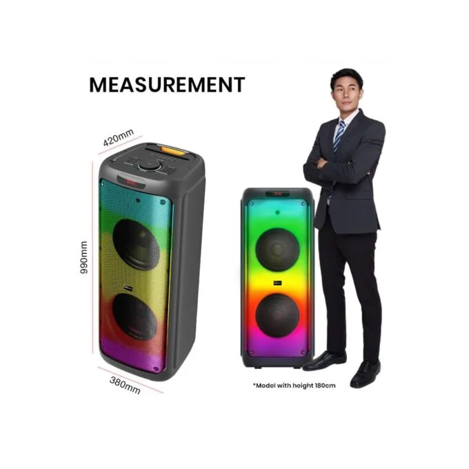 SonicGear 2 x 12'' Portable Karaoke Speaker - AudioXPro1200HD - 2 x Wireless Microphones — image 15