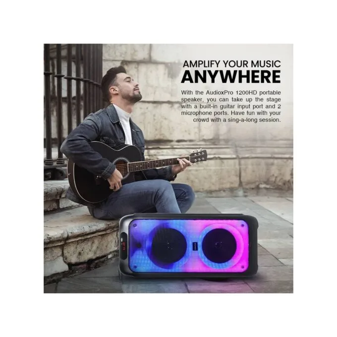 SonicGear 2 x 12'' Portable Karaoke Speaker - AudioXPro1200HD - 2 x Wireless Microphones — image 8