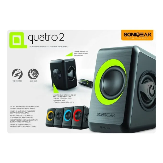 Sonicgear 2.0 USB Powered PC Speakers Grey 12W - Quatro2 - 2.0 USB Powered PC Speakers Grey 12W — image 2