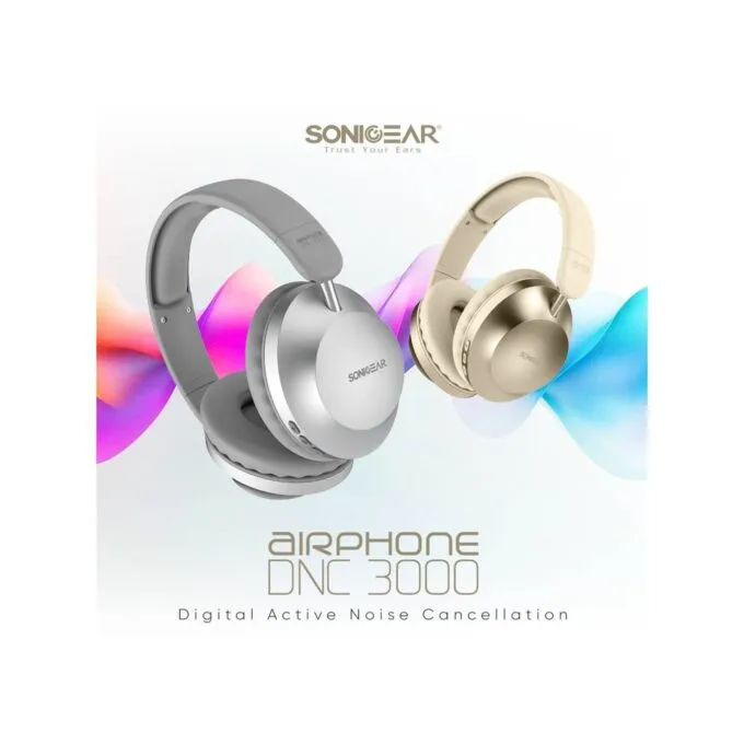 SonicGear Headphones Bluetooth AIRPHONE - DNC3000 - Champagne Gold — image 9