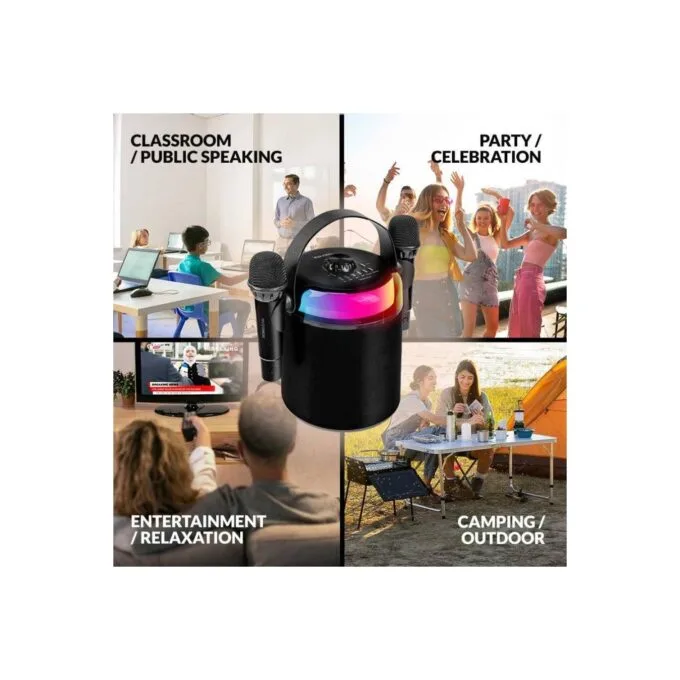 "SonicGear Portable Karaoke Kids Speaker BT Wireless Dual Mics iOX - K800 - Black" — image 2