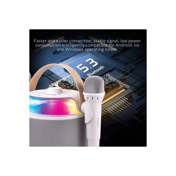 SonicGear Portable Karaoke Kids Speaker iOX White - K800 - BT Wireless Dual Mics — image 3