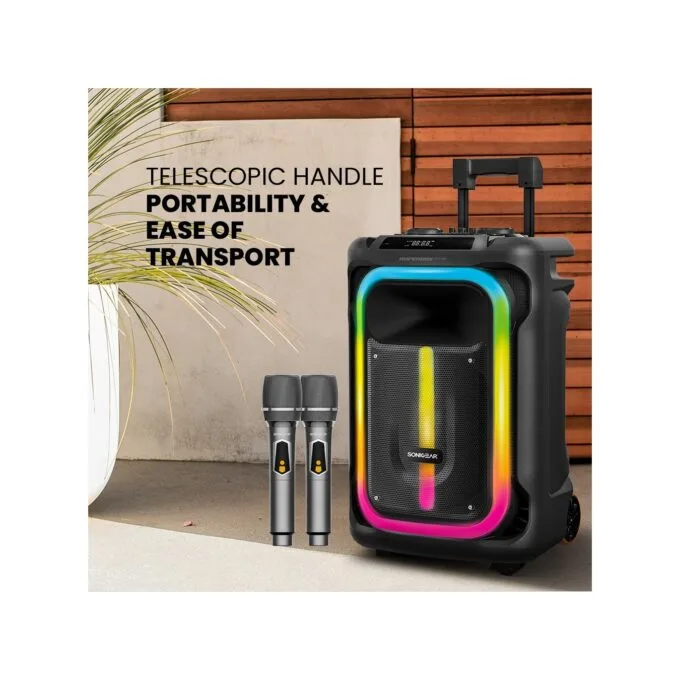 SonicGear Portable Karaoke Speaker - 1300 Pro - 12'' 240W TWS BT USB 2x Mics HYPERBOX — image 4