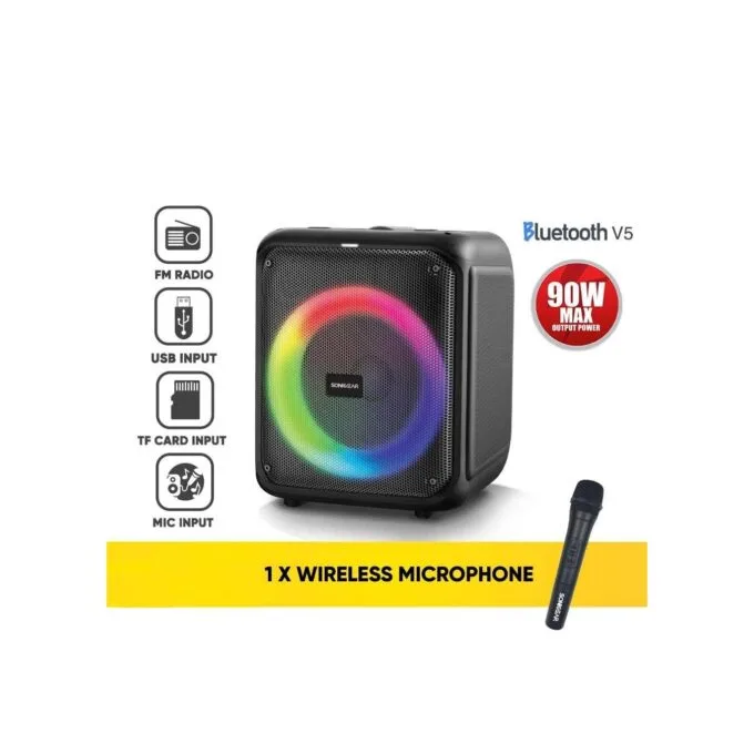 SonicGear Portable Karaoke Speaker - AudioXPro600HD - 90W BT USB FM with 1 Wireless Microphone — image 2