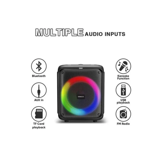 SonicGear Portable Karaoke Speaker - AudioXPro600HD - 90W BT USB FM with 1 Wireless Microphone — image 3