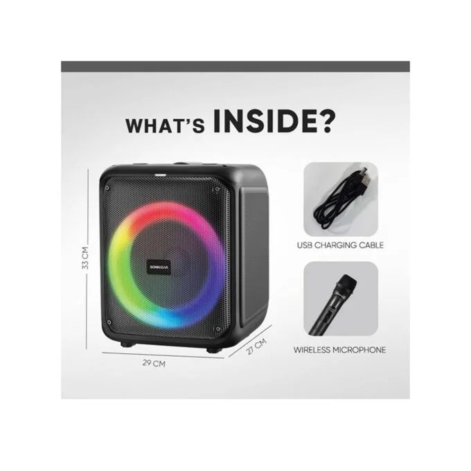SonicGear Portable Karaoke Speaker - AudioXPro600HD - 90W BT USB FM with 1 Wireless Microphone — image 9