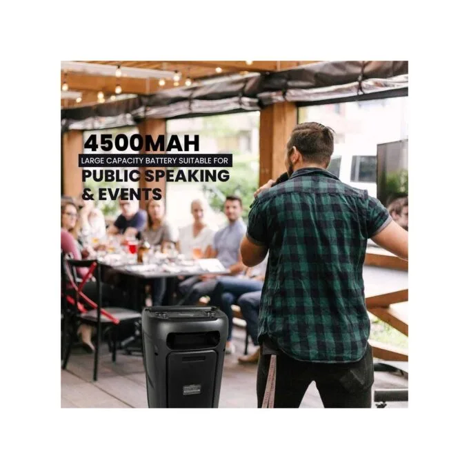 SonicGear Portable Karaoke Speaker - HYPERBOX 1200 Pro - 12'' 110W TWS BT USB 2x Mics — image 4
