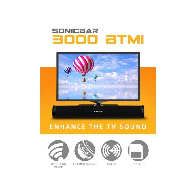 SonicGear Soundbar for TV PC - SONICBAR 3000 - 40W RMS Bluetooth, SD Card & FM — image 3