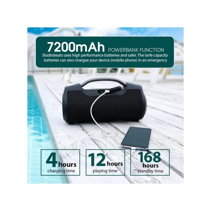 SonicGear StudioBeats III Powerful 120W Portable IPx6 Waterproof Speaker with Bluetooth, USB Large Battery, Microphon... — image 3