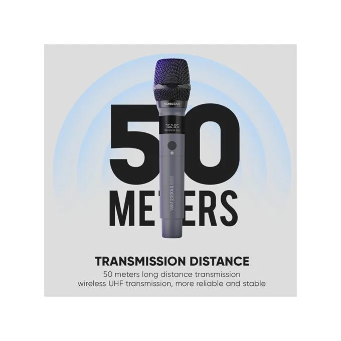 SonicGear WM2200UL - DUAL Gray 2 x Wireless 2.4GHz Rechargeable Microphone Handsets with LED Display — image 3