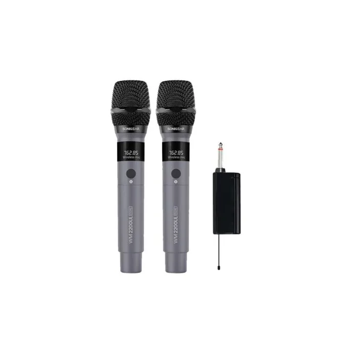 SonicGear WM2200UL - DUAL Gray 2 x Wireless 2.4GHz Rechargeable Microphone Handsets with LED Display — image 1