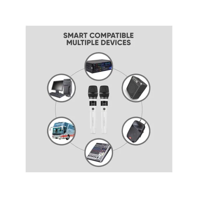 SonicGear - WM2200UL - DUAL White 2 x Wireless 2.4GHz Rechargeable Microphone Handsets with LED Display — image 4
