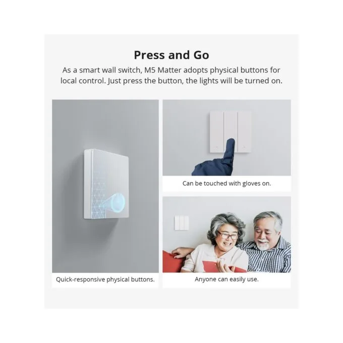 Sonoff Matter WiFi Smart Wall Mechanical Switch - M5 - 3-Button White — image 6