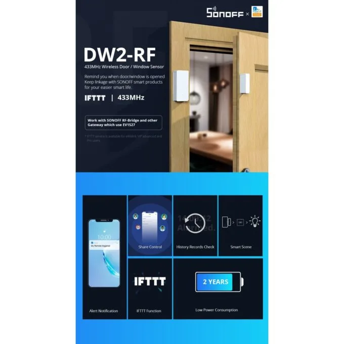 Sonoff RF Door & Window Alarm Sensor - DW2 - RF — image 3