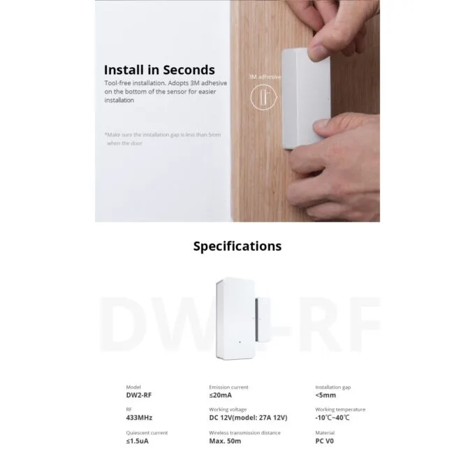 Sonoff RF Door & Window Alarm Sensor - DW2 - RF — image 8