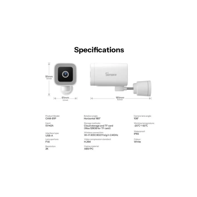 Sonoff Smart WiFi IP Security Camera - CAM-B1P — image 10