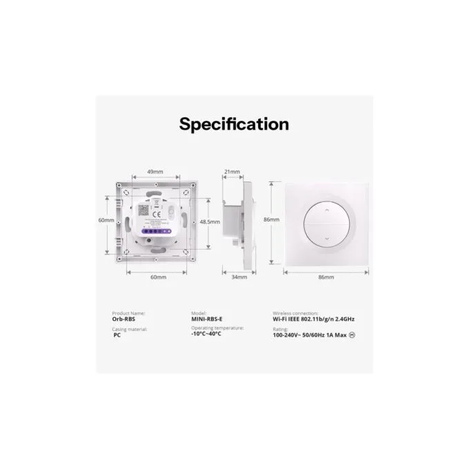 Sonoff WiFi Smart Switch - MINI-RBS - For Roller Shutter Wall — image 6