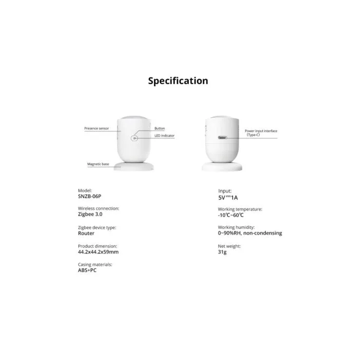 Sonoff ZigBee Human Presence Sensor - SNZB-06P - ZigBee, Human Presence Sensor — image 15
