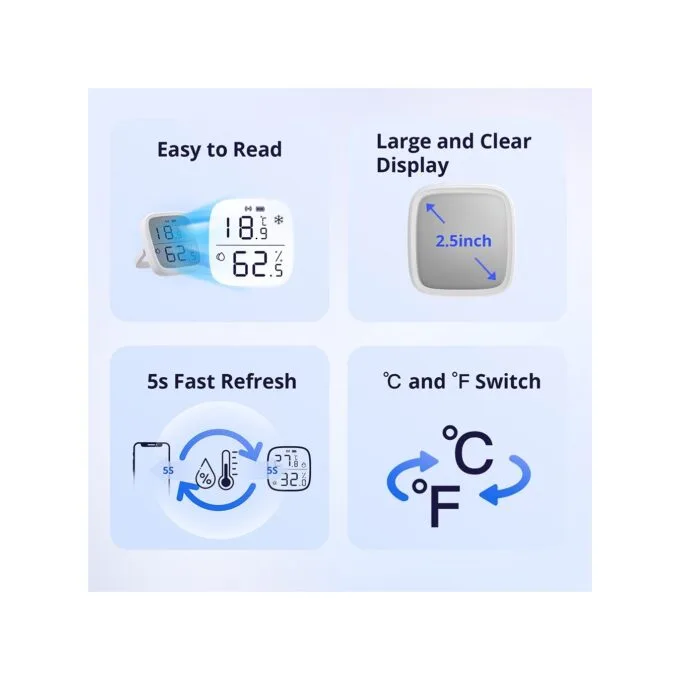 SONOFF Zigbee LCD Smart Temperature Humidity Sensor - SNZB-02D - Zigbee LCD Smart Temperature Humidity Sensor — image 2