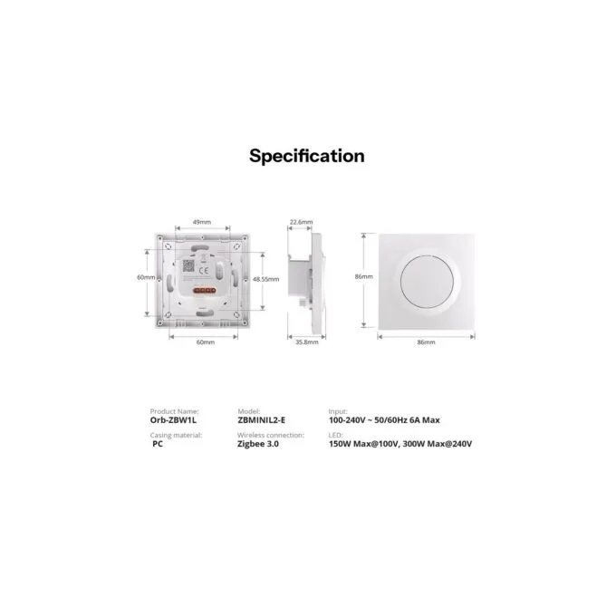 Sonoff Zigbee Smart Wall Mechanical Switch - 1-Button White — image 6