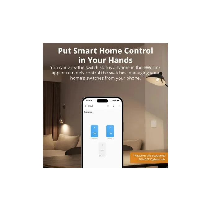 Sonoff Zigbee WiFi Smart Wall Mechanical Switch - M5 - No neutral, 2-Button White — image 5