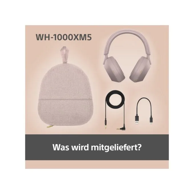 Sony WH-1000XM5 Headphones - WH-1000XM5 - Pink, Wireless, Over-Ear with ANC — image 5