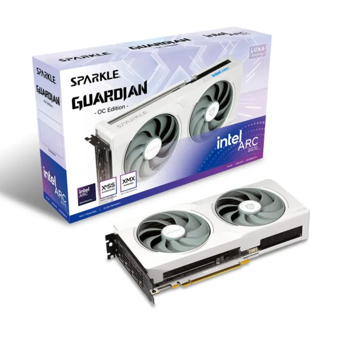 SPARKLE Guardian Luna OC - Intel Arc B570 - White, 10GB GDDR6, 2660MHz — image 1