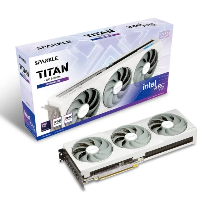 SPARKLE Intel Arc B580 TITAN Luna OC - 12GB GDDR6 - 2740 MHz, TORN 2.0 Triple-Fan, PCIe 4.0 x8 - SB580T-12GOC — image 1