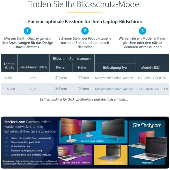 StarTech 14IN LAPTOP PRIVACY SCREEN — image 3